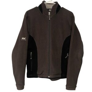Helly Hanson Gray Colorblock Fleece Full Zip Workout Active Jacket Size Medium